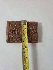 Eagle Tooled Leather Belt Buckle Western Cowboy Style hidden money compartment