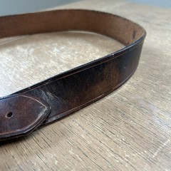 Brass BTS Big Tree Belt Buckle w/Brown Leather Western Hippie Boho Belt Size 38