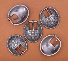 Heavy Duty Silver Flower Engraved Western Cowgirl Belt Buckle Set Fit 15mm Strap