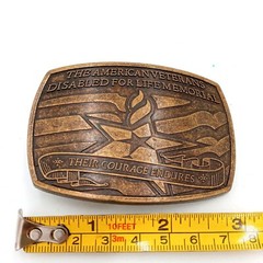 American Veteran Belt Buckle Disabled For Life DAV Military Vet Stars Stripes
