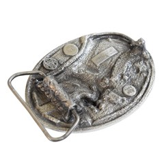 Vintage 1984 Bergamot Brass Works Eagle Silver Tone Pewter Belt Buckle W-146 USA