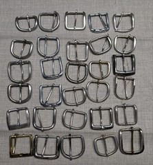 vintage 30 PC LOT western BELT BUCKLES chrome COWBOY rodeo 1.5&Prime; metal steel