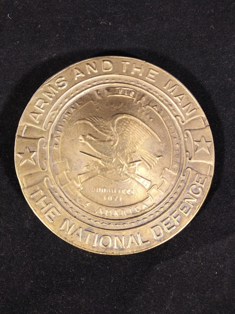 Vintage Collectible Brass-Color « Arms and the Man » « The National Defence » Buckle