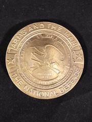 Vintage Collectible Brass-Color « Arms and the Man » « The National Defence » Buckle