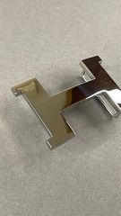 Silver H Buckle 40mm 1.5` Glossy Silver Hardware Belt Buckle