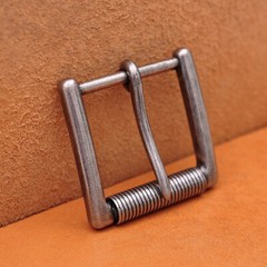 Heavy Strong Solid Antique Silver Prong Pin Roller Buckle For Veg Leather Belt