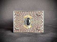 Peruvian Black Stone Ring Artisan Industrial Belt Buckle OOAK Darren McNeese