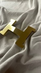 H 38-40mm 1.5` Belt Buckle Gold Tone H Replacement Buckle