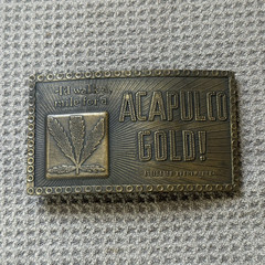Vintage Indiana Metal Craft Acapulco Gold Belt Buckle Cannabis Marijuana Weed