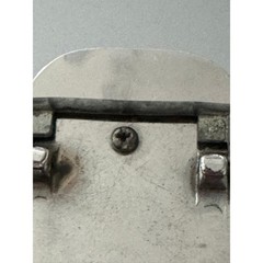 Vintage 1979 Susan B Anthony Dollar Coin Belt Buckle Silver Tone Western Scroll