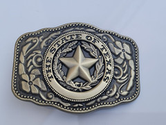The Great State Of Texas Seal Belt Buckle Brass Finish Texas 3.5&Prime; Buckle