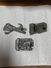 Three Vintage Carpenter Related Belt Buckles, Stanley, Tools, etc