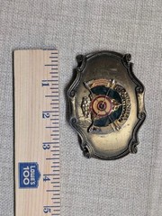 vintage 1970s belt buckle BOW HUNTERS archery SPORTSMAN brass WESTERN raintree
