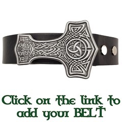 Thors Hammer Belt Buckle Mjolnir Viking Odin Celtic Knotwork Pagan