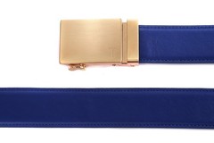 Tonywell Men&rsquo;s Leather One Size:32&Prime;-45&Prime;Waist, Blue Leather&gold Metal Buckle