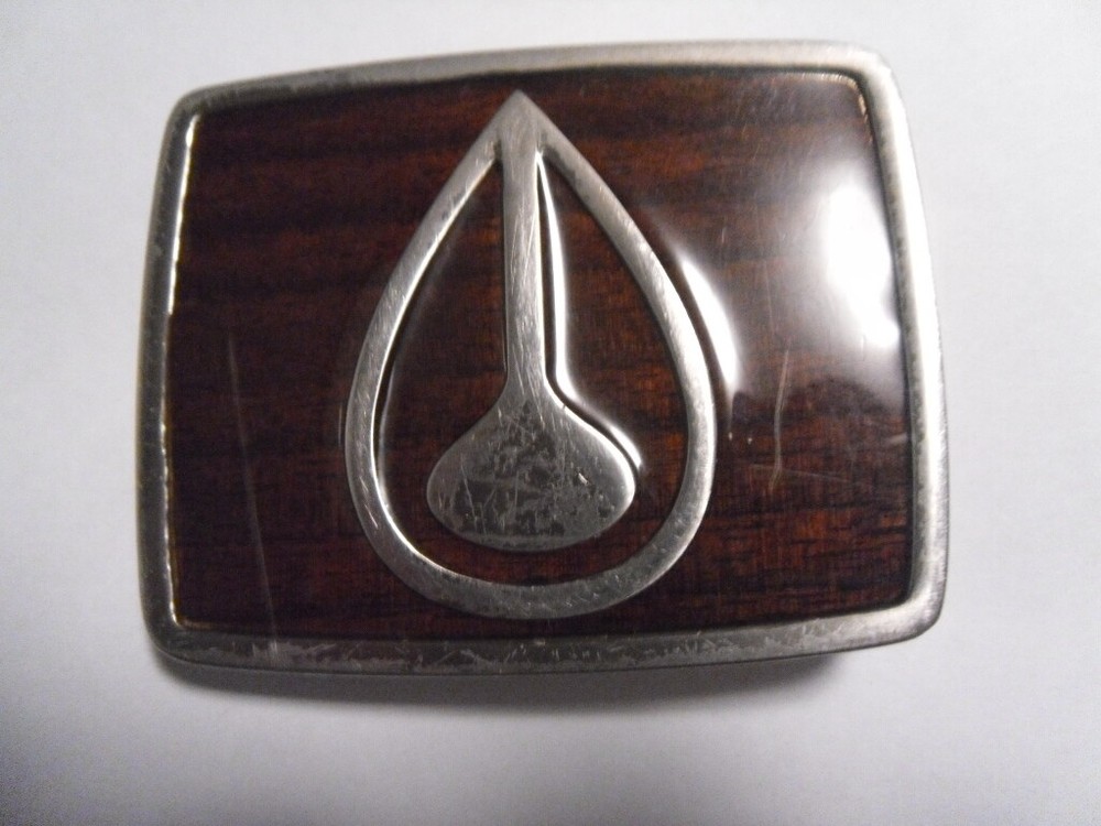 NIXON BROWN WOOD GRAIN SILVER METAL SKATER BELT BUCKLE