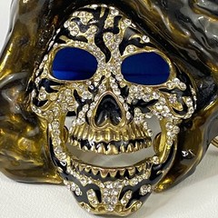 Skull Belt Buckle Grim Reaper Diamond (faux) Encrusted Bad A$$