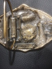 The Great American Belt Buckle Co 1982 Football Serialized solid Brass Enameled