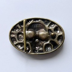 Solid Brass Skull Skulls Metal Belt Buckle