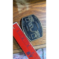 Vintage DynaBuckle Texasgulf 1995 Solid Brass Belt Buckle Excavator Industrial