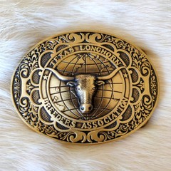Texas OX Bull Head Belt Buckle Western Cowboy Antique- Solid Brass