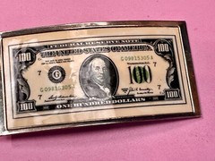 One Hundred Dollar Bill Picture Note United States of America Belt Buckle
