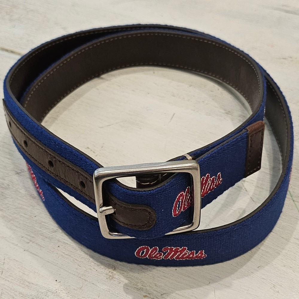 Jack Mason Old Miss Rebels Needlepoint Belt – Size 42×1.15&Prime;