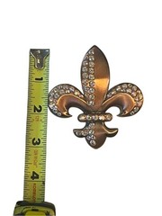 B.B. Simon Fleur De Lis Crystal Belt Buckle Swarovski AB Stones On Copper Buckle