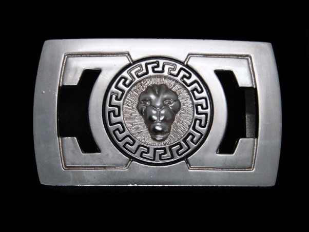TB15106 REALLY COOL **LION&rsquo;S HEAD** FASHION SILVERTONE BELT BUCKLE