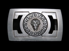 TB15106 REALLY COOL **LION&rsquo;S HEAD** FASHION SILVERTONE BELT BUCKLE