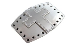 Men Women Buckle Silver Metal Cross Cowboy Western Bling Fashion Weekend Church