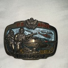 US Army Bronze Silver Metal Western Military Scene Belt Buckle for Men 1.5&Prime;