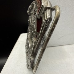 Vintage Budweiser Clydesdale King of Beers Belt Buckle red enameled pewter