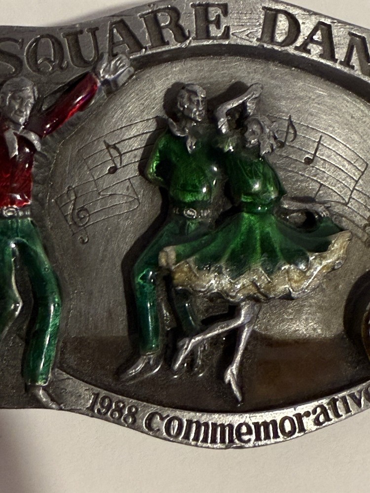 Men’s Pewter Belt Buckle Commemorative Third National Square Dance ConventionVTG