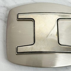 Letter I Initial Monogram Silver Tone Belt Buckle – 3.16&Prime; x 2.78&Prime;