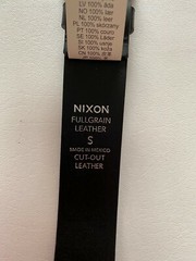 Nixon Icon Cut Out All Black Leather Belt Size S
