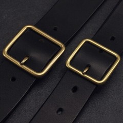 1 X Square Solid Brass Single Prong Belt Buckle 35mm/40mm Replacement