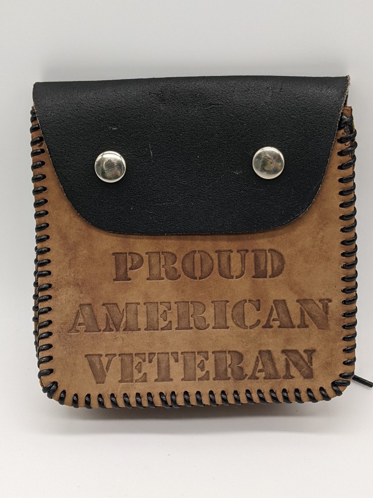 Proud American Veteran Brown/Tan Belt Bag Personal Accessory Case