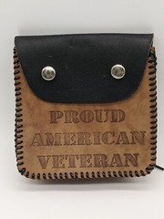 Proud American Veteran Brown/Tan Belt Bag Personal Accessory Case