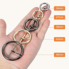 8Pcs 1.2&Prime; Single Prong Belt Buckle Metal Roller Buckle Light Gold/Black