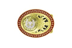 Western Buckle Gold Silver Red Longhorn Horseshoe Cowboy Fit 2 » Hebilla Vaquero