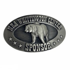 NRA Whittington Center Sponsor Brass Belt Buckle 3” X 1 3/4” Country Western
