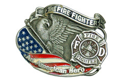 Gap Fire Fighter American Hero men&rsquo;s belt buckle 1994 pewter
