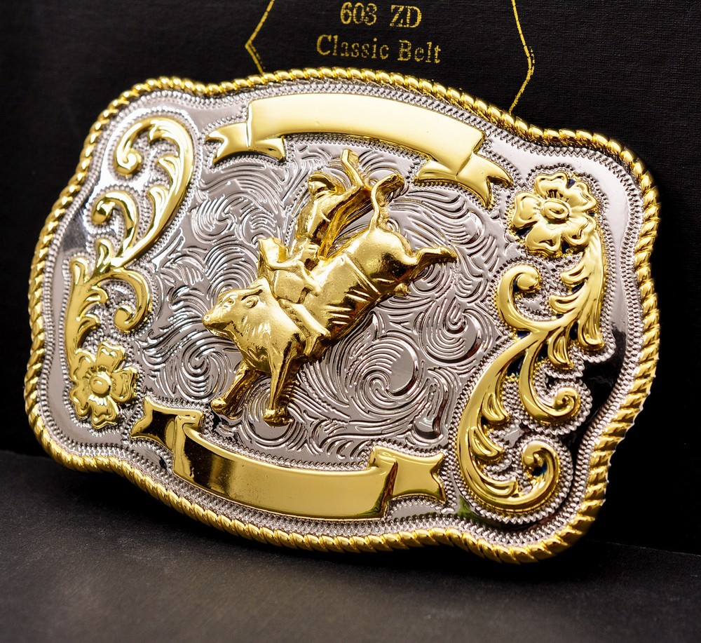 ROCK BULL RIDE RODEO LONG HUGE RODEO BIG COWBOY TEXAS WESTERN SHINE BELT BUCKLE
