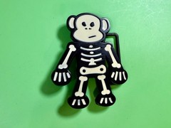 3D Skeleton Cartoon Style Cutout White Black Colored Fashion NOS Belt Buckle