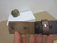 Vintage 90’s 91 Armani Exchange Double Head Eagle Buckle Leather Belt Fits 36