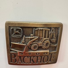 John Deere 310D Backhoe Belt Buckle Vintage Brass Heavy Equipment 1994Tractor