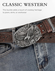 Western Style Belt Buckle 1.5 Inch Cowboy Cowgirl Buckles for Men & Women Replac