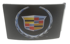 Cadillac Crest Wreath Logo Belt Buckle GM Licensed Metal 1990-2010 Promo 2&Prime; x 4&Prime;
