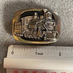 Steam Locomotive 17 Belt Buckle 2 x 1 1/2 Brass and Enamel Finish MM Limited